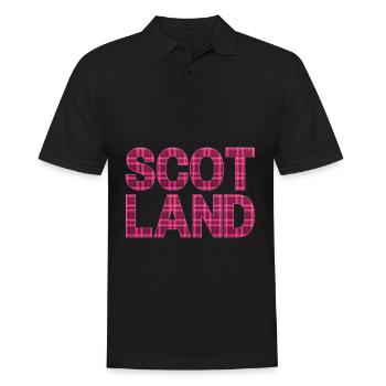 Schottland Tartan Schriftzug Dudelsack Highlands - Männer Poloshirt - Schwarz - Vorne - Kai (181cm)