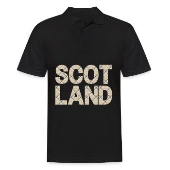 Schottland Tartan Schriftzug Dudelsack Highlands - Männer Poloshirt - Schwarz - Vorne - Kai (181cm)