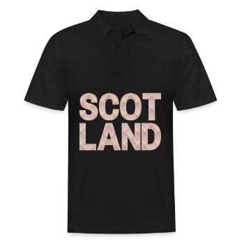 Schottland Tartan Schriftzug Dudelsack Highlands - Männer Poloshirt - Schwarz - Vorne - Kai (181cm)