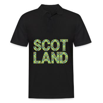 Schottland Tartan Schriftzug Dudelsack Highlands - Männer Poloshirt - Schwarz - Vorne - Kai (181cm)