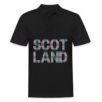 Schottland Tartan Schriftzug Dudelsack Highlands - Männer Poloshirt - Schwarz - Vorne - Kai (181cm)