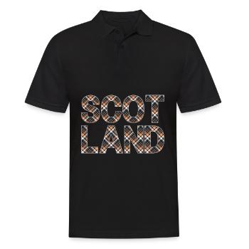 Schottland Tartan Schriftzug Dudelsack Highlands - Männer Poloshirt - Schwarz - Vorne - Kai (181cm)