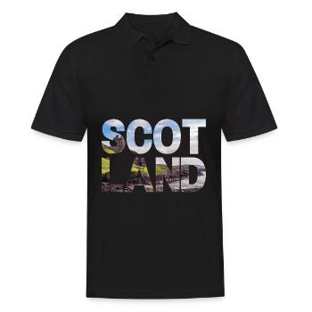 Schottland Tartan Schriftzug Dudelsack Highlands - Männer Poloshirt - Schwarz - Vorne - Kai (181cm)
