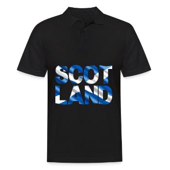 Schottland Tartan Schriftzug Dudelsack Highlands - Männer Poloshirt - Schwarz - Vorne - Kai (181cm)