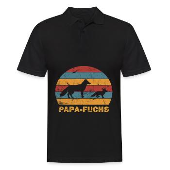 Papa Fuchs Vater Füchse Väter Tier Spruch - Männer Poloshirt - Schwarz - Vorne - Kai (181cm)