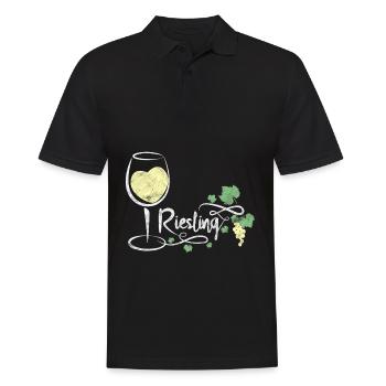 Riesling Rotwein trinken Wein trinken Spruch - Männer Poloshirt - Schwarz - Vorne - Kai (181cm)