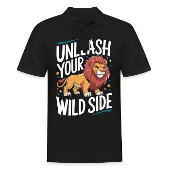 Lion Lion Animal Africa - Men's Polo Shirt - black - Front - Kai (181cm)