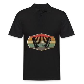 Retro Ziehharmonika Handharmonika Schifferklavier - Männer Poloshirt - Schwarz - Vorne - Kai (181cm)