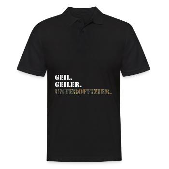 Geil. Geiler. Unteroffizier. Bundeswehr Soldat - Männer Poloshirt - Schwarz - Vorne - Kai (181cm)