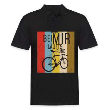 BEI MIR LÄUFTS RUND - FAHRRAD MOTIV HOBBY RADLER - Männer Poloshirt - Schwarz - Vorne - Kai (181cm)