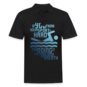COOL FLOAT MOTIF WITH FUNNY CLAIM - Men's Polo Shirt - black - Front - Kai (181cm)