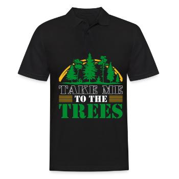 TREES - Men's Polo Shirt - black - Front - Kai (181cm)