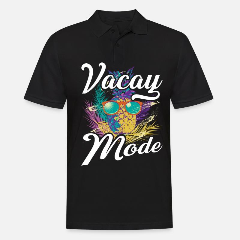 VACAY MODE - Männer Poloshirt - Schwarz