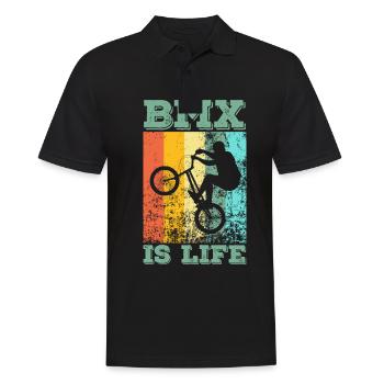 BMX is life BMX rider bike saut vélo - Polo Homme - noir - Devant - Kai (181cm)