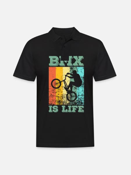 BMX is life BMX rider bike jump bicycle - Men's Polo Shirt - black