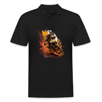 Puissance du motocross : montrez votre courage sur la moto ! - Polo Homme - noir - Devant - Kai (181cm)
