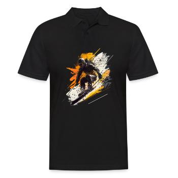 Snow and action: skiers and adrenaline - Men's Polo Shirt - black - Front - Kai (181cm)