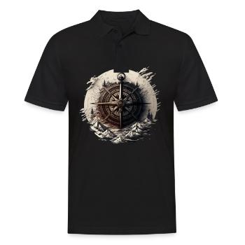 Stay on course: nautical compass for seafaring - Men's Polo Shirt - black - Front - Kai (181cm)