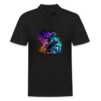 Badass motocross riders in cool colors - Men's Polo Shirt - black - Front - Kai (181cm)