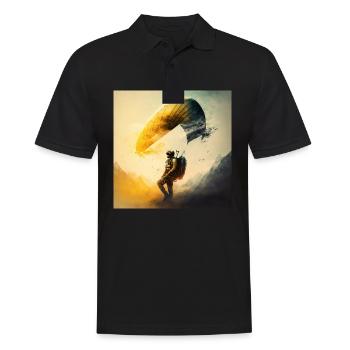 kreativer und cooler Paraglider, Sport der Lüfte - Männer Poloshirt - Schwarz - Vorne - Kai (181cm)