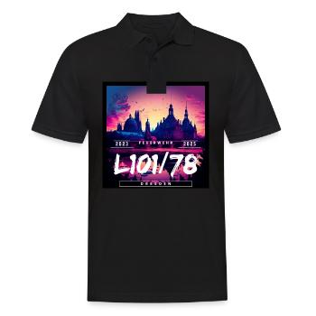 Skyline Dresden - Männer Poloshirt - Schwarz - Vorne - Kai (181cm)