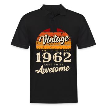 Vintage 1962 62e anniversaire rétro vintage cadeau - Polo Homme - noir - Devant - Kai (181cm)