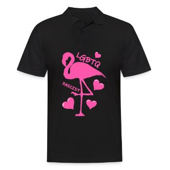 LGBTQ FASCIST - Männer Poloshirt - Schwarz - Vorne - Kai (181cm)
