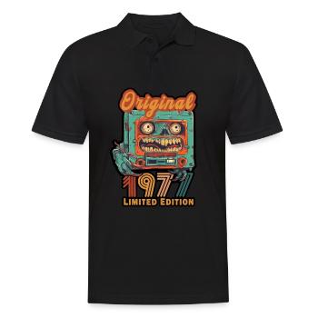 Original 1977 Limited Edition Cassette Vintage - Men's Polo Shirt - black - Front - Kai (181cm)