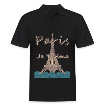Paris Je Taime Tour Eiffel Paris France - Polo Homme - noir - Devant - Kai (181cm)