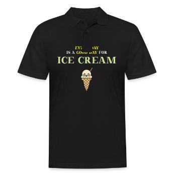 Eis Every day is a good day for ice cream Geschenk - Men's Polo Shirt - black - Front - Kai (181cm)