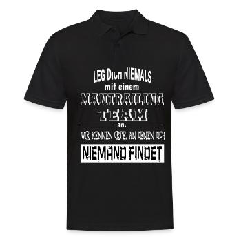 Mantrailing Hund fährtensuche Suchhund Hundesport - Männer Poloshirt - Schwarz - Vorne - Kai (181cm)