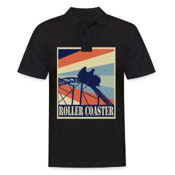 Roller Coaster Achterbahn - Retro Style Vintage - Männer Poloshirt - Schwarz - Vorne - Kai (181cm)