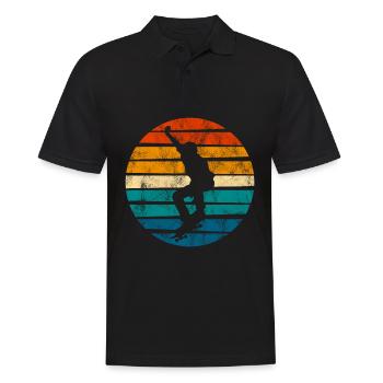 Skateboarder Skateboard Skater Skate Skateing - Men's Polo Shirt - black - Front - Kai (181cm)