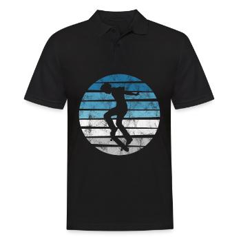 Skateboarder Skateboard Skater Skate Skateing - Men's Polo Shirt - black - Front - Kai (181cm)