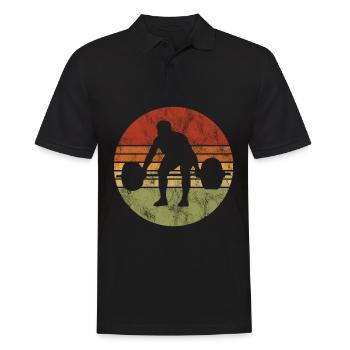 Musculation Bodybuilder GYM Fitnessstudio Retro - Polo Homme - noir - Devant - Kai (181cm)