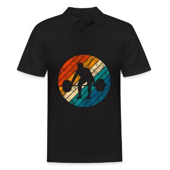 Musculation Bodybuilder GYM Fitnessstudio Retro - Polo Homme - noir - Devant - Kai (181cm)