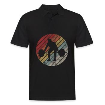 Musculation Bodybuilder GYM Fitnessstudio Retro - Polo Homme - noir - Devant - Kai (181cm)