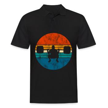 Bodybuilding Bodybuilder GYM Fitnessstudio Retro - Männer Poloshirt - Schwarz - Vorne - Kai (181cm)