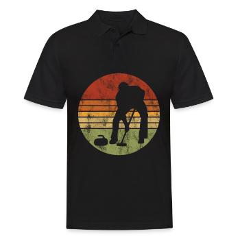 Curling sur glace Curling Retro Cadeau - Polo Homme - noir - Devant - Kai (181cm)