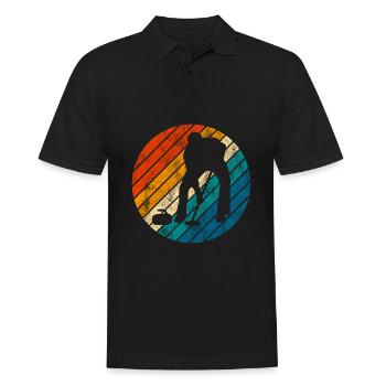 Ice Curling Curler Curling Retro Gift - Men's Polo Shirt - black - Front - Kai (181cm)