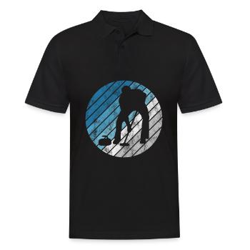 Curling sur glace Curling Retro Cadeau - Polo Homme - noir - Devant - Kai (181cm)