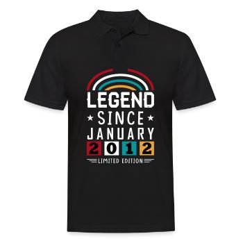 2012 Legend Since Birthday Gift January - Men's Polo Shirt - black - Front - Kai (181cm)