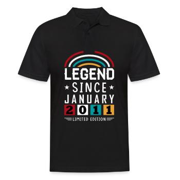 2011 Legend Since Birthday Gift January - Men's Polo Shirt - black - Front - Kai (181cm)