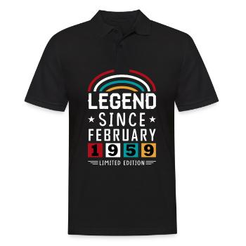 1959 Legend Since Birthday Gift February - Men's Polo Shirt - black - Front - Kai (181cm)