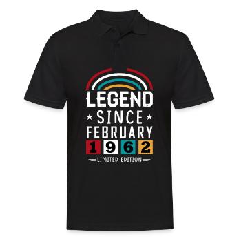 1962 Legend Since Geburtstag Geschenk Februar - Männer Poloshirt - Schwarz - Vorne - Kai (181cm)
