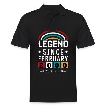 2000 Legend Since Birthday Gift Février - Polo Homme - noir - Devant - Kai (181cm)
