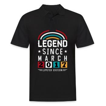 2017 Legend Since Birthday Gift March - Men's Polo Shirt - black - Front - Kai (181cm)