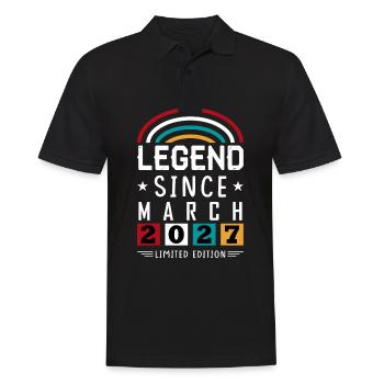 2027 Legend Since Geburtstag Geschenk März - Männer Poloshirt - Schwarz - Vorne - Kai (181cm)