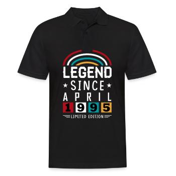 1995 Legend Since Geburtstag Geschenk April - Männer Poloshirt - Schwarz - Vorne - Kai (181cm)