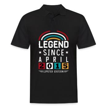 2015 Legend Since Geburtstag Geschenk April - Männer Poloshirt - Schwarz - Vorne - Kai (181cm)